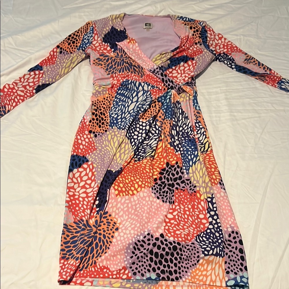 Colorful Patterned Wrap Dress